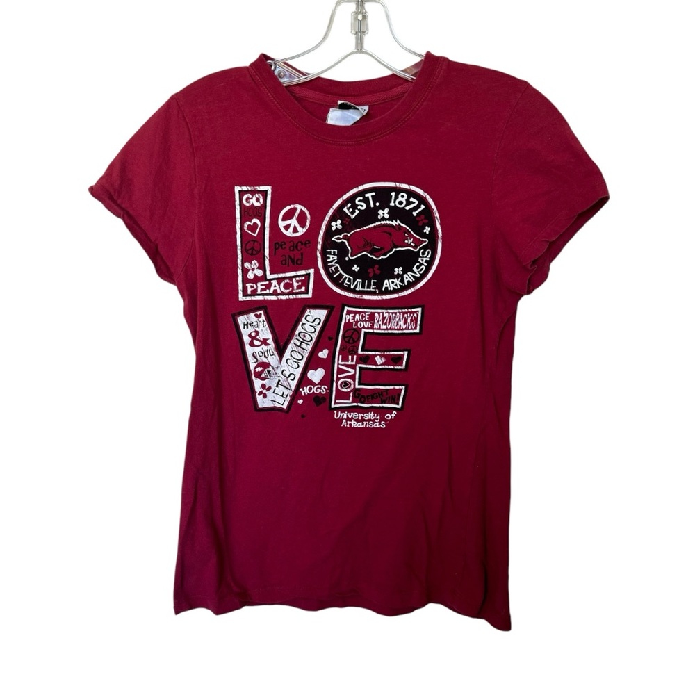 Creative Apparel Arkansas Razorback Sports Shirt Red Size Girl’s Medium